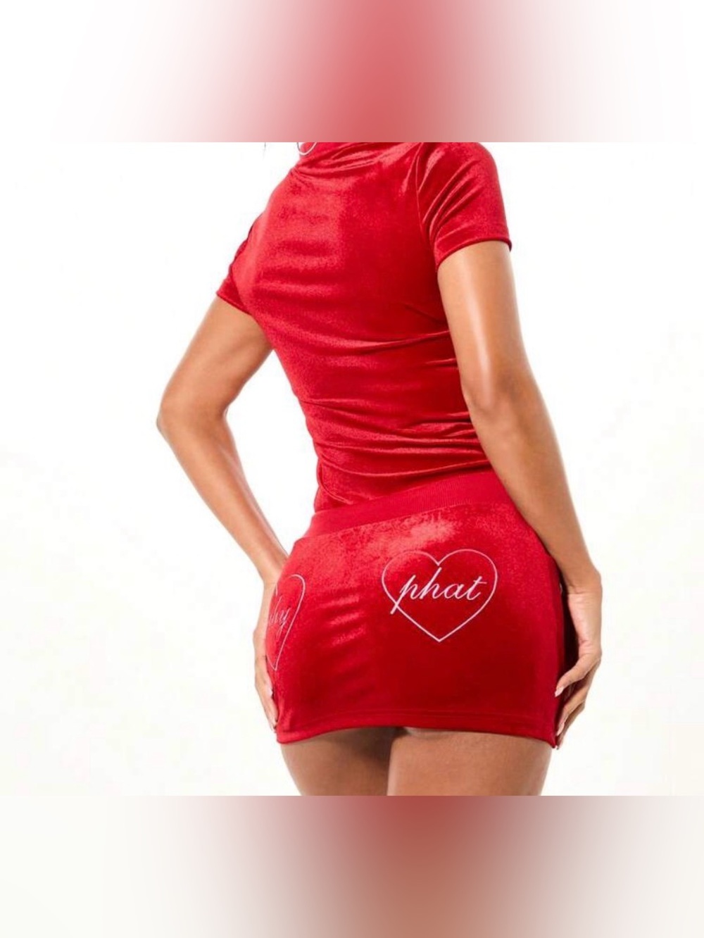 Baby Phat Red Velour Mini Dress Zip-Up tracksuit.